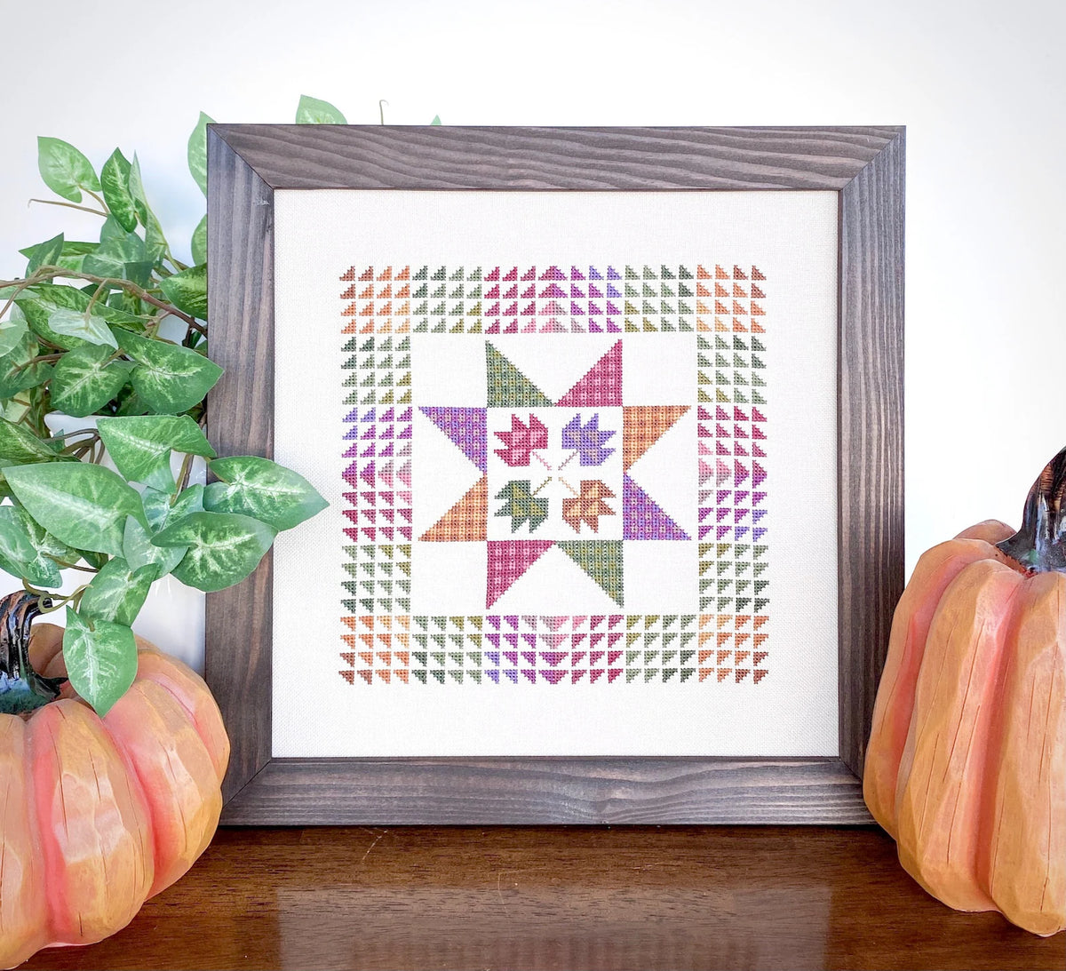 Fall Stitchery Patterns Fall Leaves and Flannel Cross Stitch Pattern by Count Your Stitches De ...
