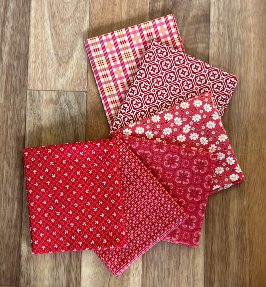 Farmers Daughter Reds Fat Quarter Bundle by Lori Holt for Riley Blake