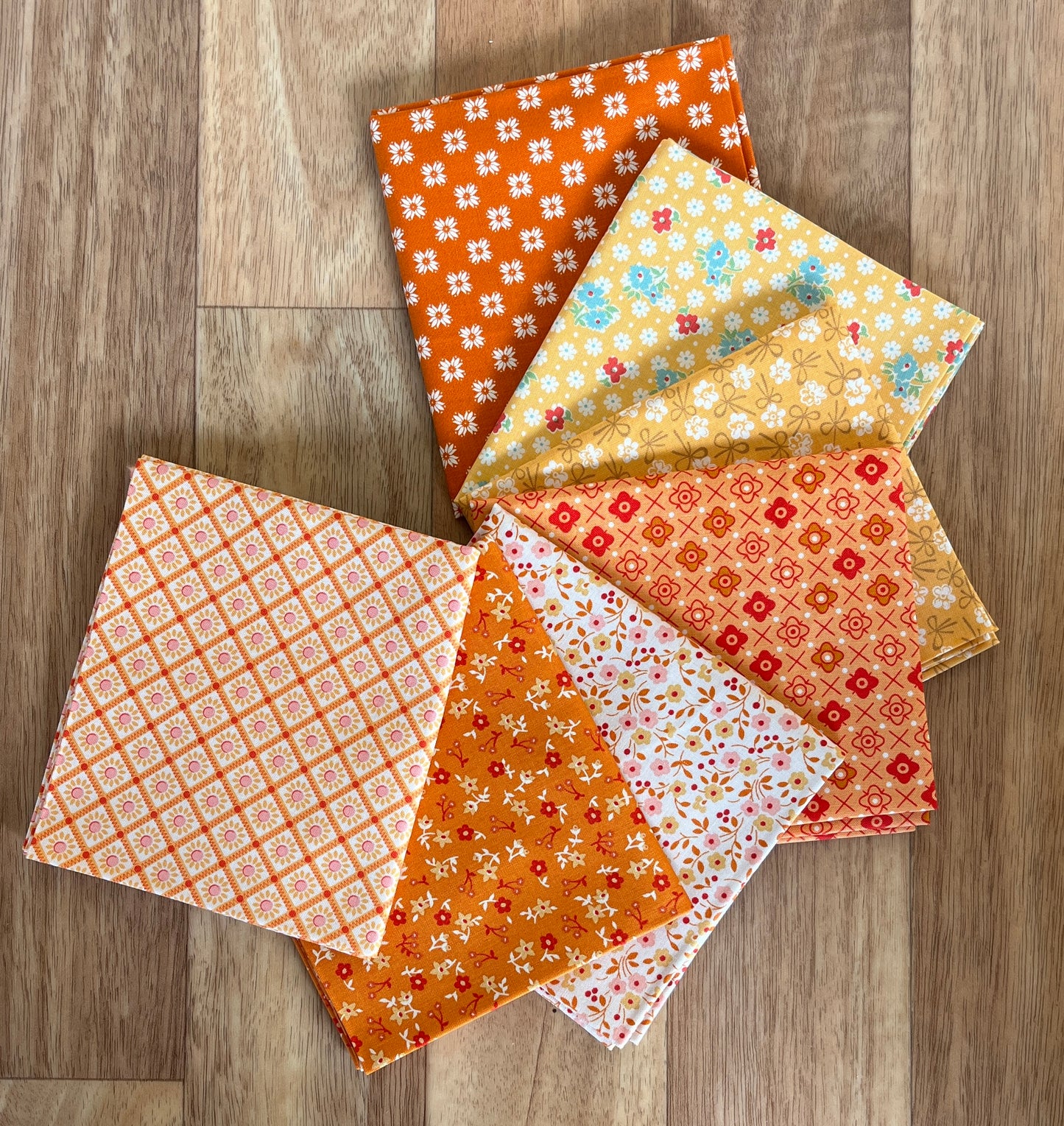 Farmers Daughter Yellows Orange Fat Quarter Bundle by Lori Holt for Riley Blake