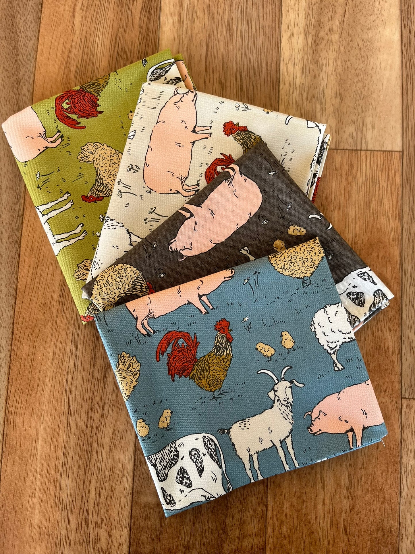 Farmstead Animals Fat Quarter Bundle by Stacy Iest Hsu for Moda fabrics