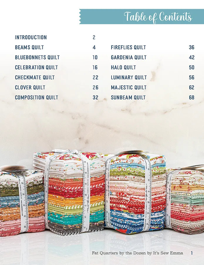 Fat Quarters by the Dozen Quilt Book by Its Sew Emma
