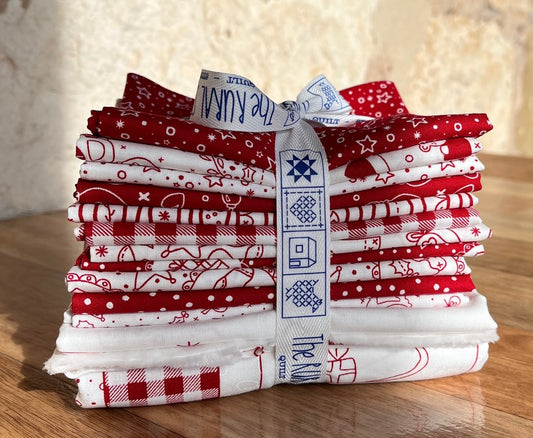 Redwork Christmas Fat Quarter Bundle by Mandy Shaw