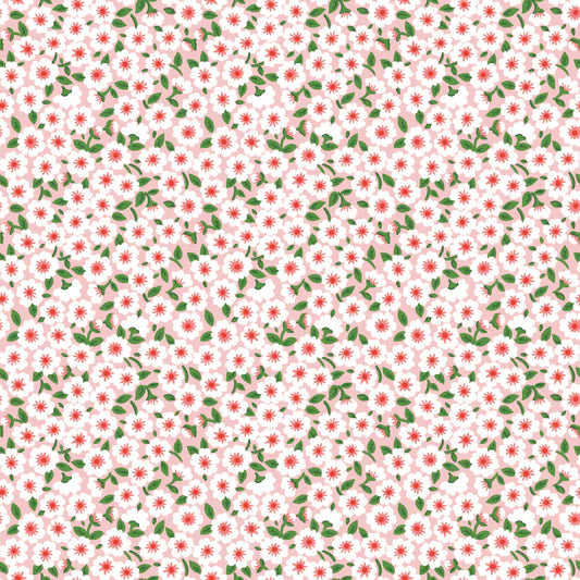 Flower Market Forget Me Nots Pink FM25411 by Elea Lutz for Poppie Cotton (sold in 25cm increments)