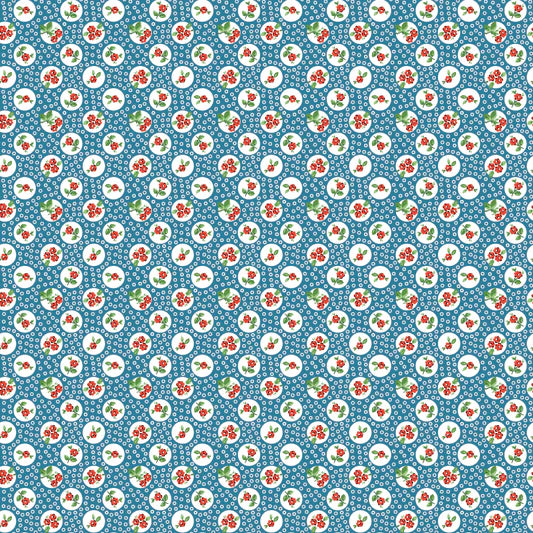 Flower Market Pocket Posies Blue FM25418 by Elea Lutz for Poppie Cotton (sold in 25cm increments)