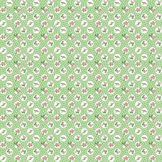 Flower Market Pocket Posies Green FM25417 by Elea Lutz for Poppie Cotton (sold in 25cm increments)