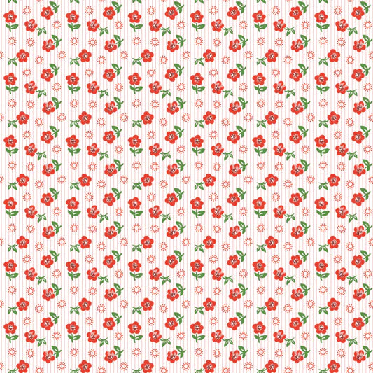Flower Market Sugar Petals Red FM25415 by Elea Lutz for Poppie Cotton (sold in 25cm increments)