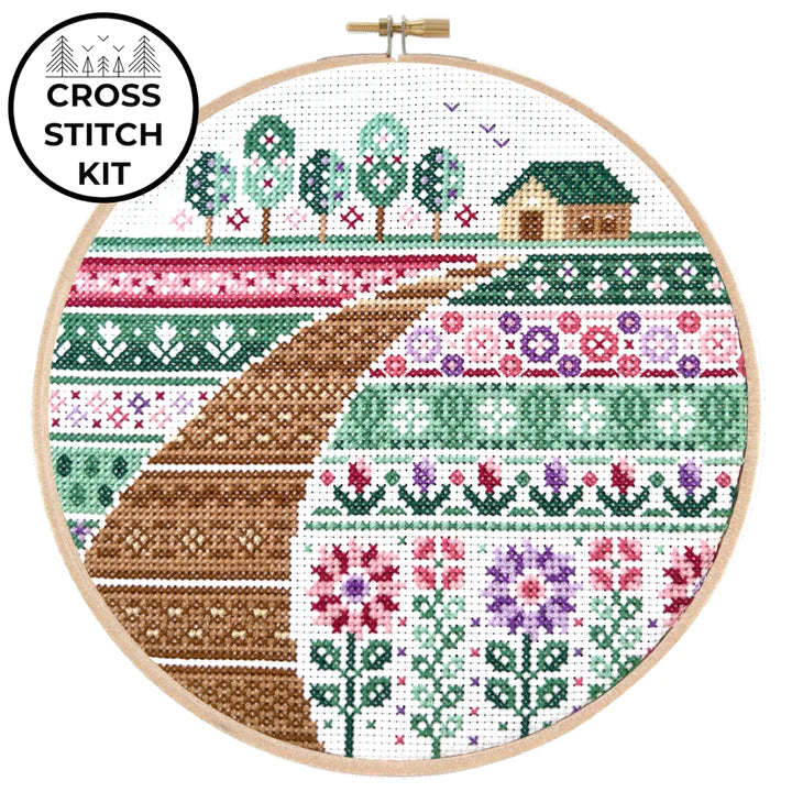 Flower Farm Cross Stitch Kit by Pigeon Coop Designs