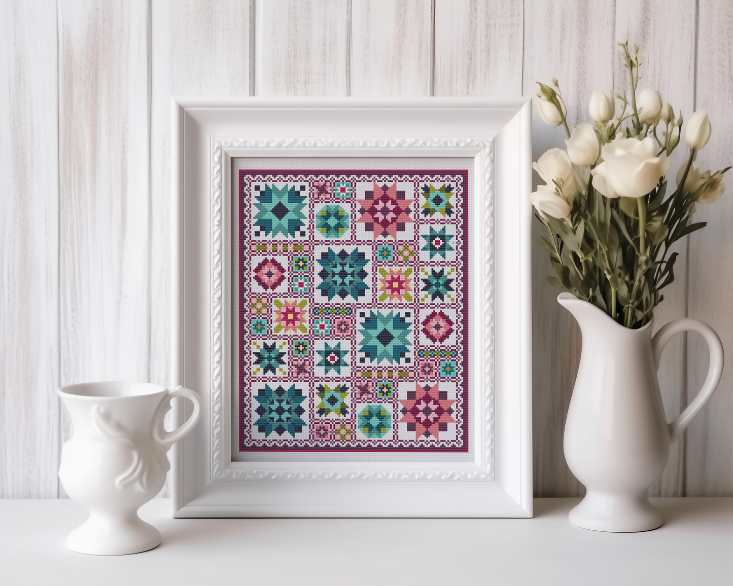 Flower Farm Sampler Cross Stitch Pattern by Cora's Quilts