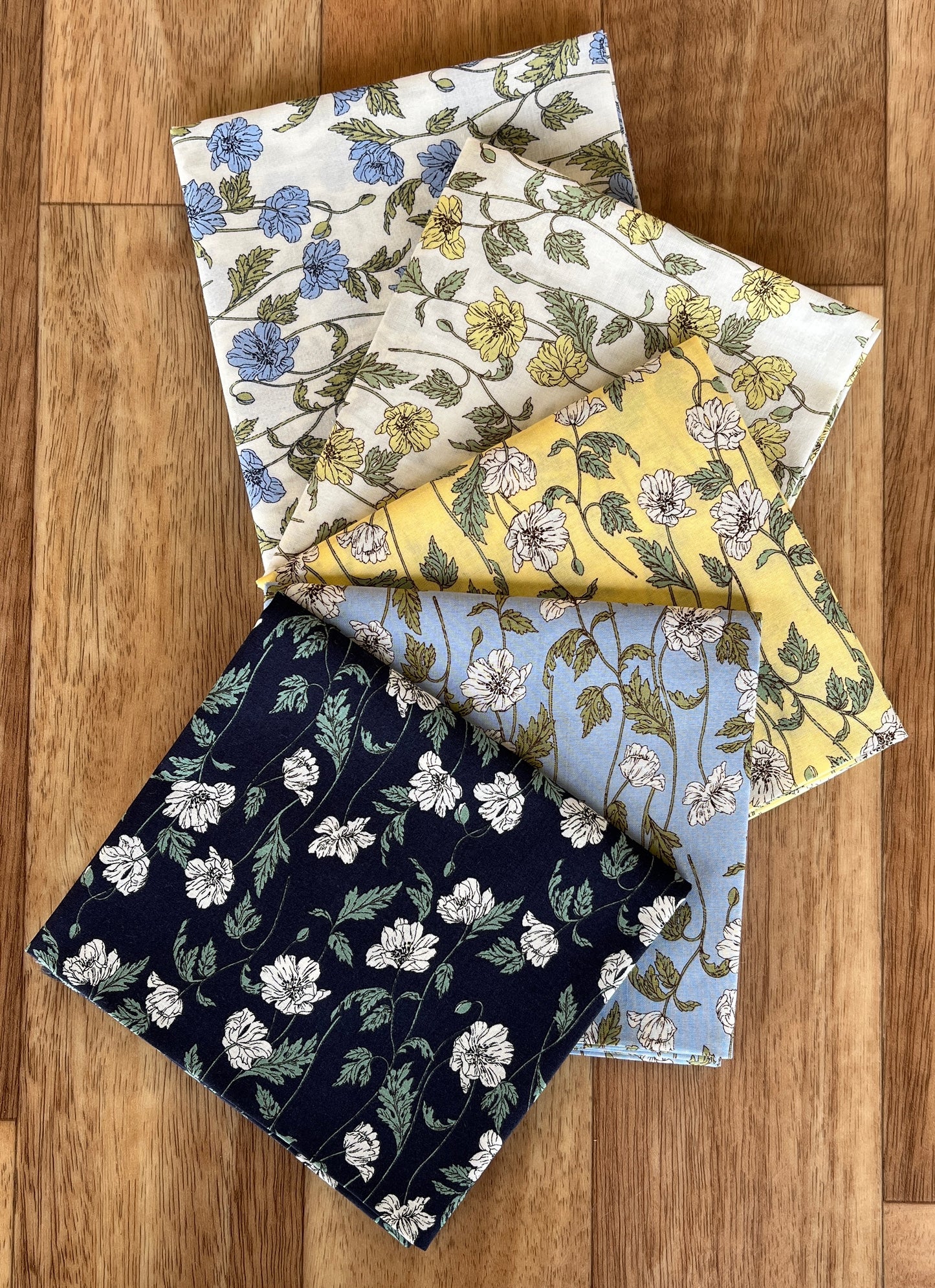 Flowers Fat Quarter Bundle Lawn Fabric by Hokkoh