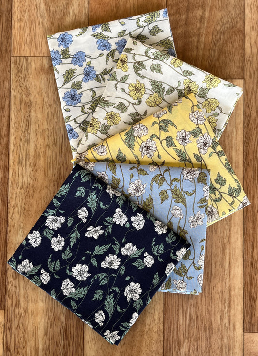 Flowers Fat Quarter Bundle Lawn Fabric by Hokkoh