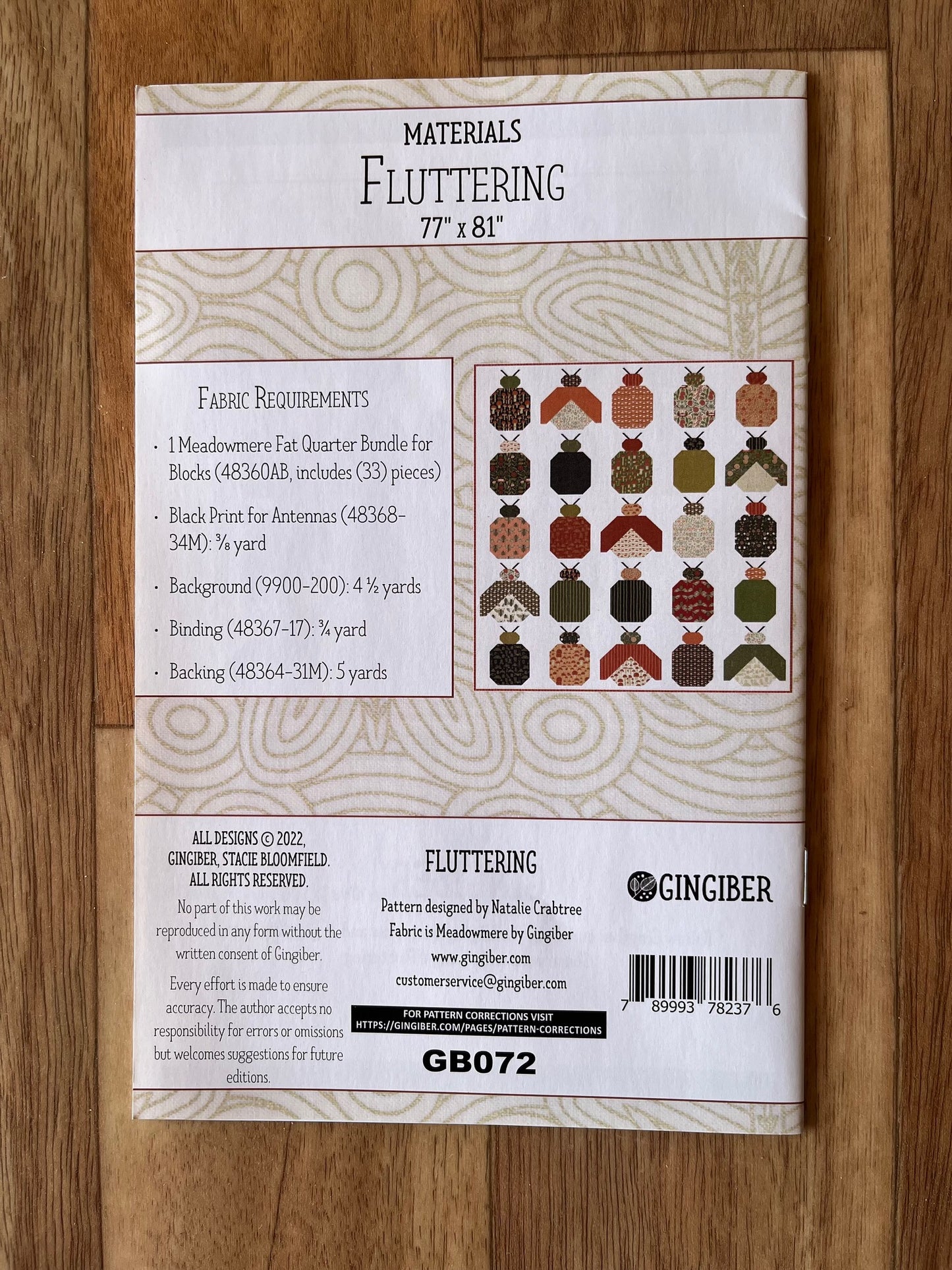 Fluttering Quilt Pattern by Gingiber