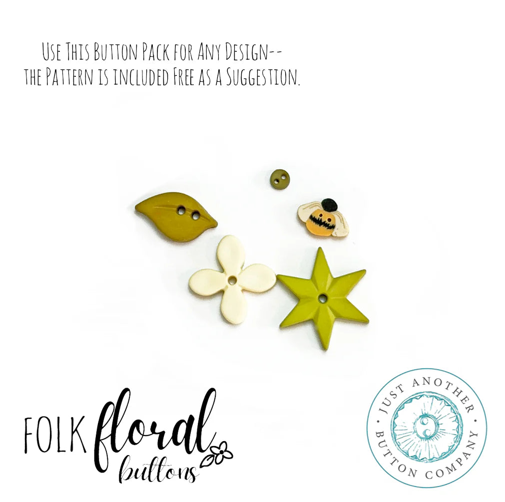 Folk Garden Button Pack Dandelion by Just Another Button Co