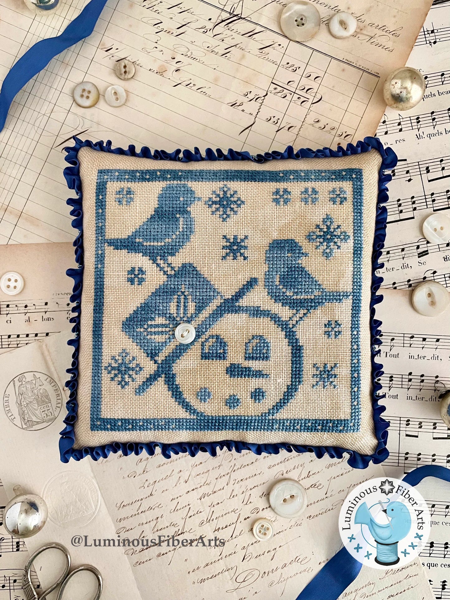 Gathering Snowflakes Cross Stitch Pattern by Luminous Fiber Arts