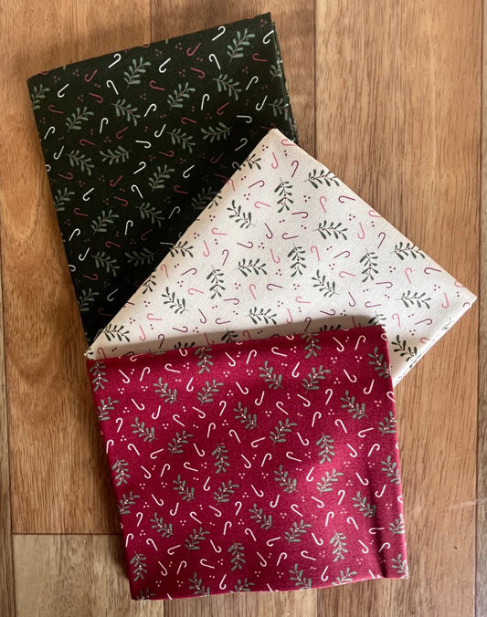 Gingerbread Lane Candy Cane Fat Quarter Bundle by Kileys Quilt Room for Moda Fabrics