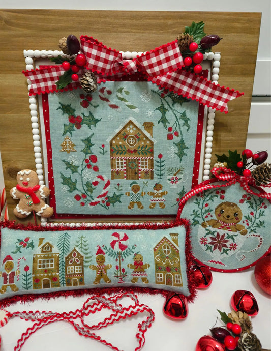 Gingerbread Village Cross Stitch Pattern by Quaint Rose Needlearts