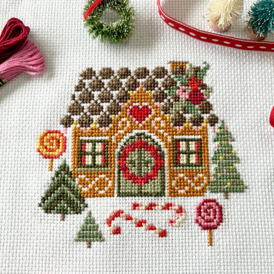 Gingerbread House Cross Stitch Kit by Love Poppet