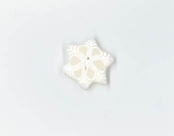 Gingerbread Village House 8 White Star Button by Just Another Button Co