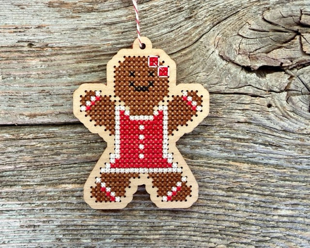Gingerbread Girl Ornament Cross Stitch Kit from Canadian Stitchery