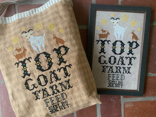 Goat Feed Sack Cross Stitch Pattern by Carriage House Samplings