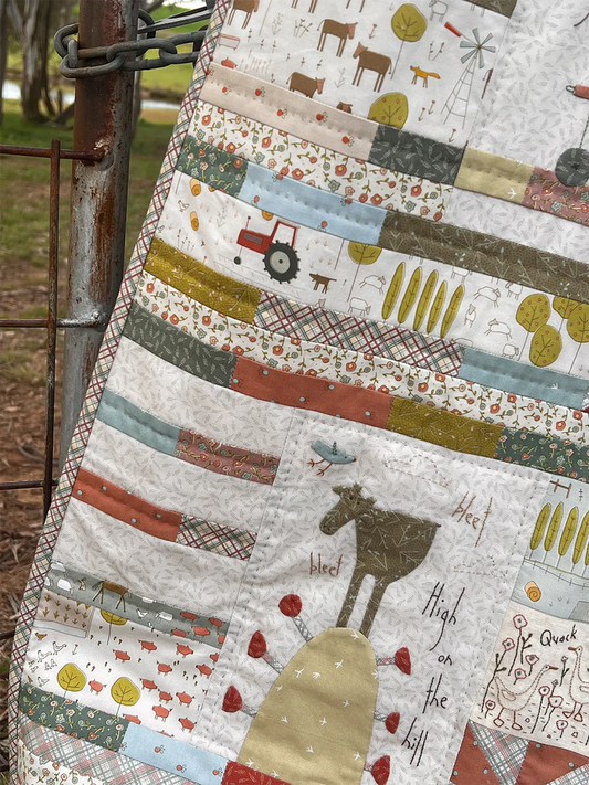 The Goat, The Goose & A Cow Called Bruce Quilt Pattern by Anni Downs of Hatched and Patched