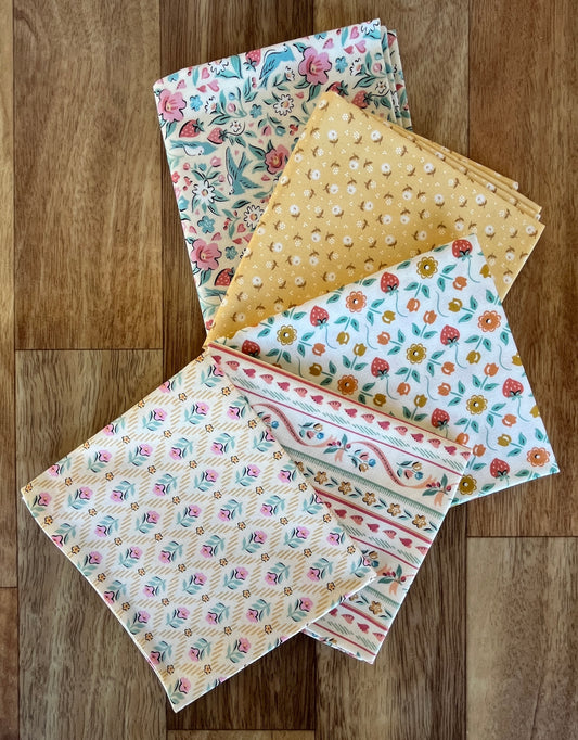 Granny's Sewing Room Yellows Fat Quarter Bundle by Sheri McCulley for Poppie Cotton