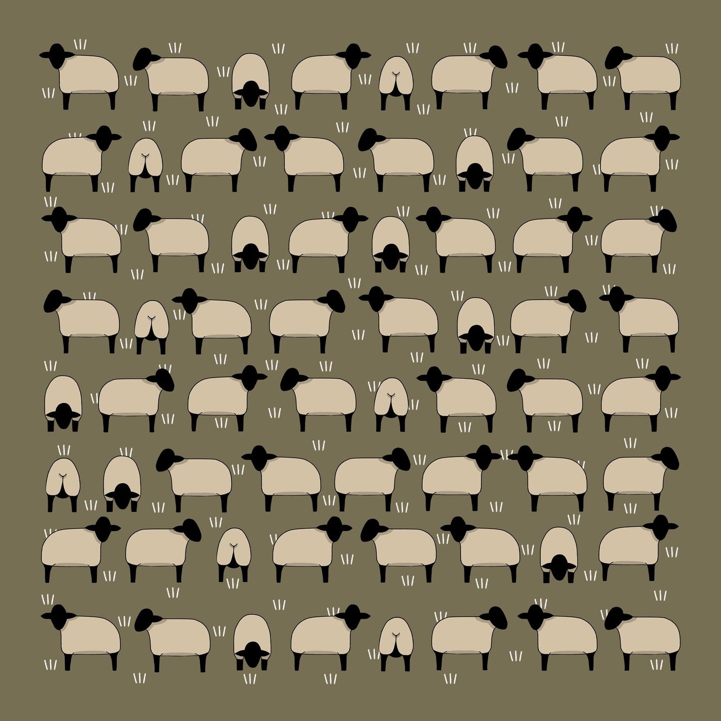 Black Face Sheep Cotton Hanky by Red Tractor Designs