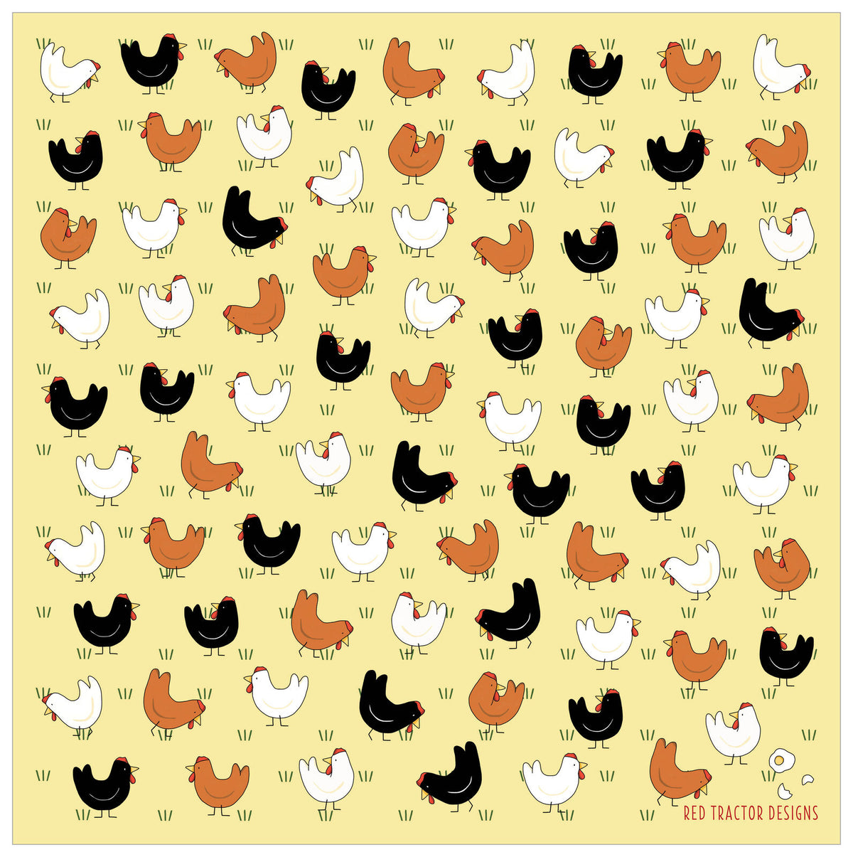 Chooks on Butter Cotton Hanky by Red Tractor Designs