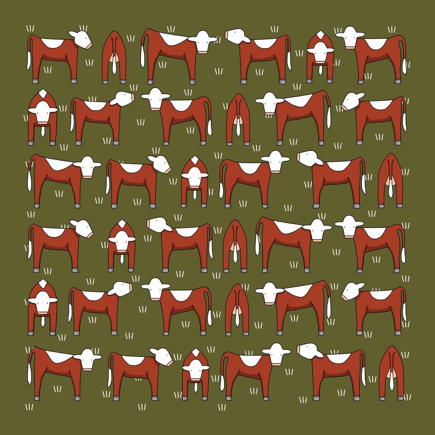 Herefords Cotton Hanky by Red Tractor Designs