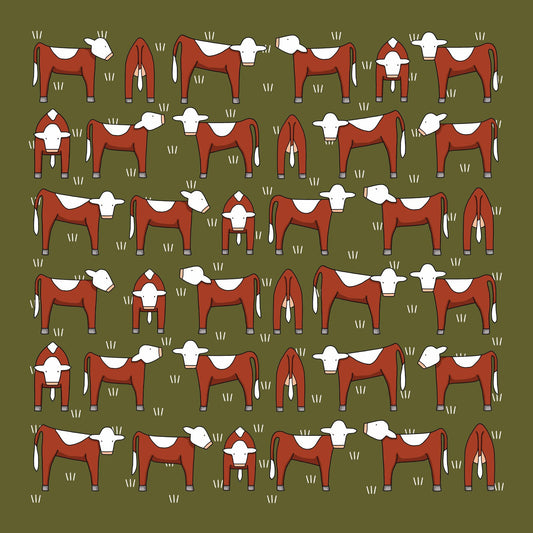 Herefords Cotton Hanky by Red Tractor Designs