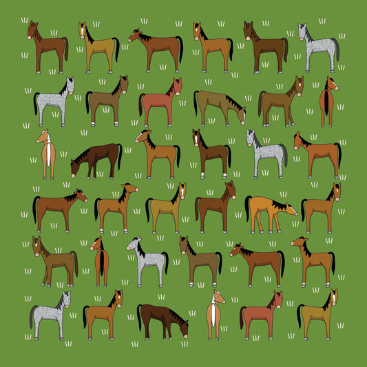 Horses Cotton Hanky by Red Tractor Designs