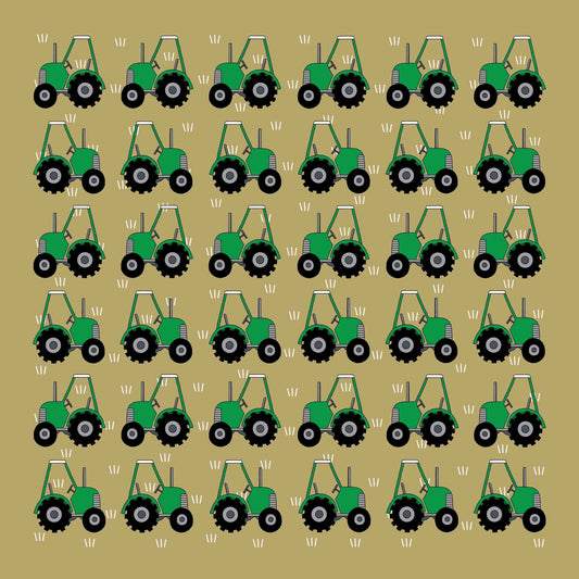 Green Tractors Cotton Hanky by Red Tractor Designs