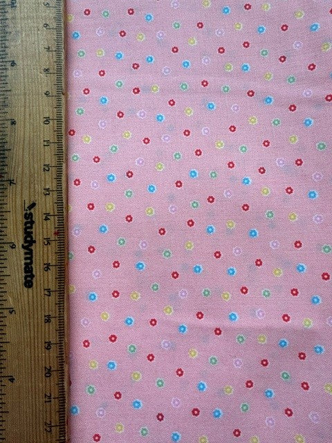 Happy Message 30's Collection Pink Flower HM10724-B by Atsuko Matsuyama for Yuwa Fabrics (sold in 25cm increments)