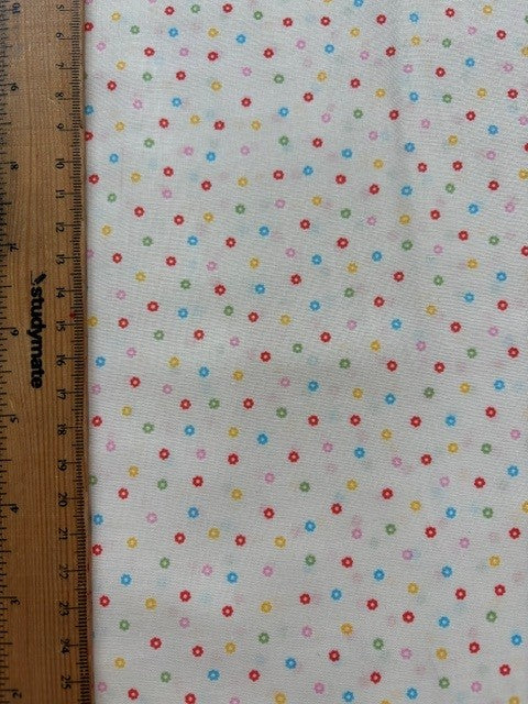 Happy Message 30's Collection Multi Bright Flower HM10724-F by Atsuko Matsuyama for Yuwa Fabrics (sold in 25cm increments)