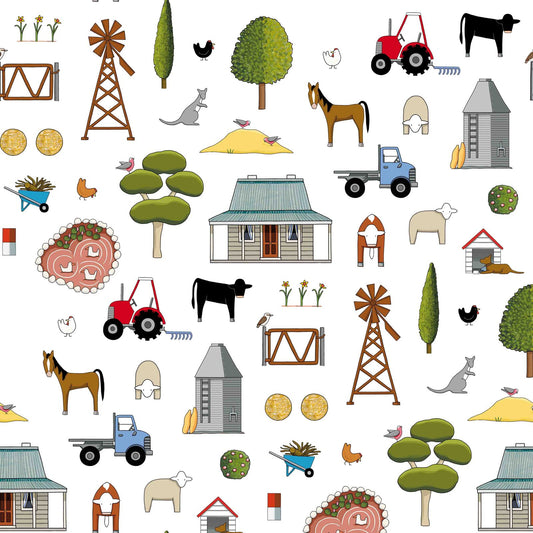 Homing Instincts on White by Red Tractor Designs (sold in 25cm increments)