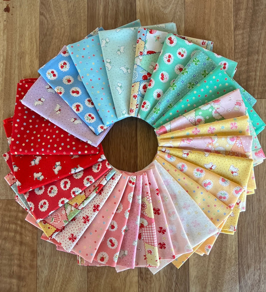Happy Message 30's Collection Fat Quarter Bundle by Atsuko Matsuyama for Yuwa Fabrics