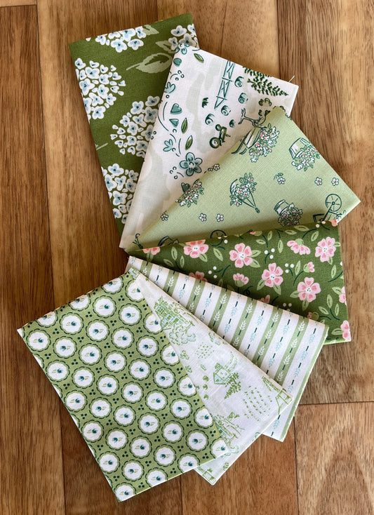 Heartland Greens Fat Eighth Bundle by Judy Jarvi for Andover Fabrics