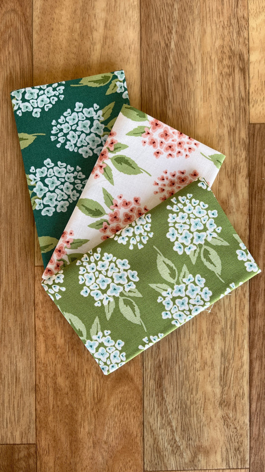 Heartland Hydrangea Fat Eighth Bundle by Judy Jarvi for Andover Fabrics