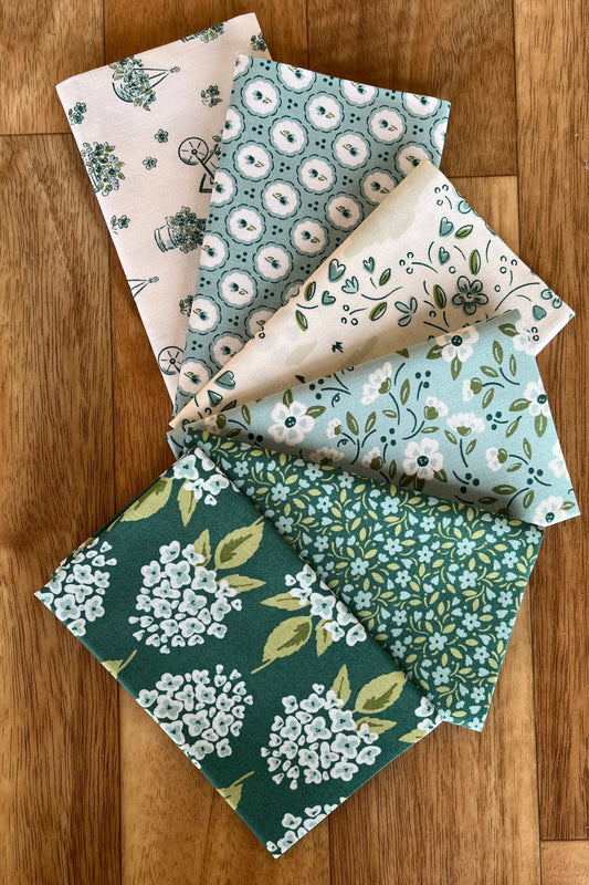 Heartland Blues Fat Eighth Bundle by Judy Jarvi for Andover Fabrics