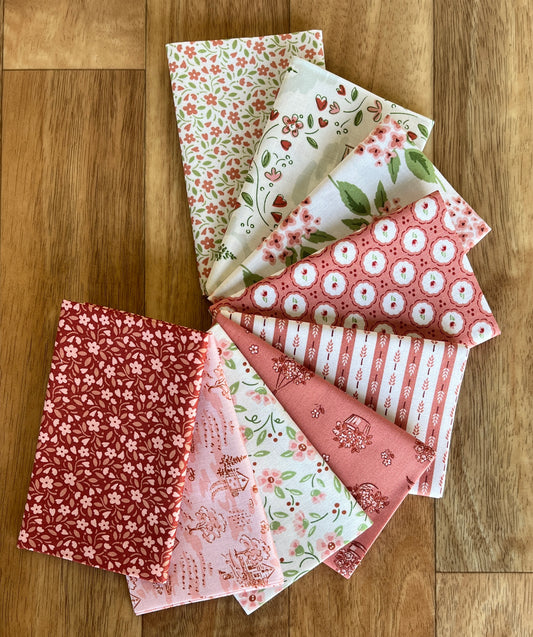 Heartland Pinks Fat Eighth Bundle by Judy Jarvi for Andover Fabrics