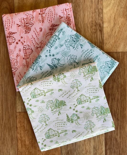 Heartland Toile Fat Quarter Bundle by Judy Jarvi for Andover Fabrics
