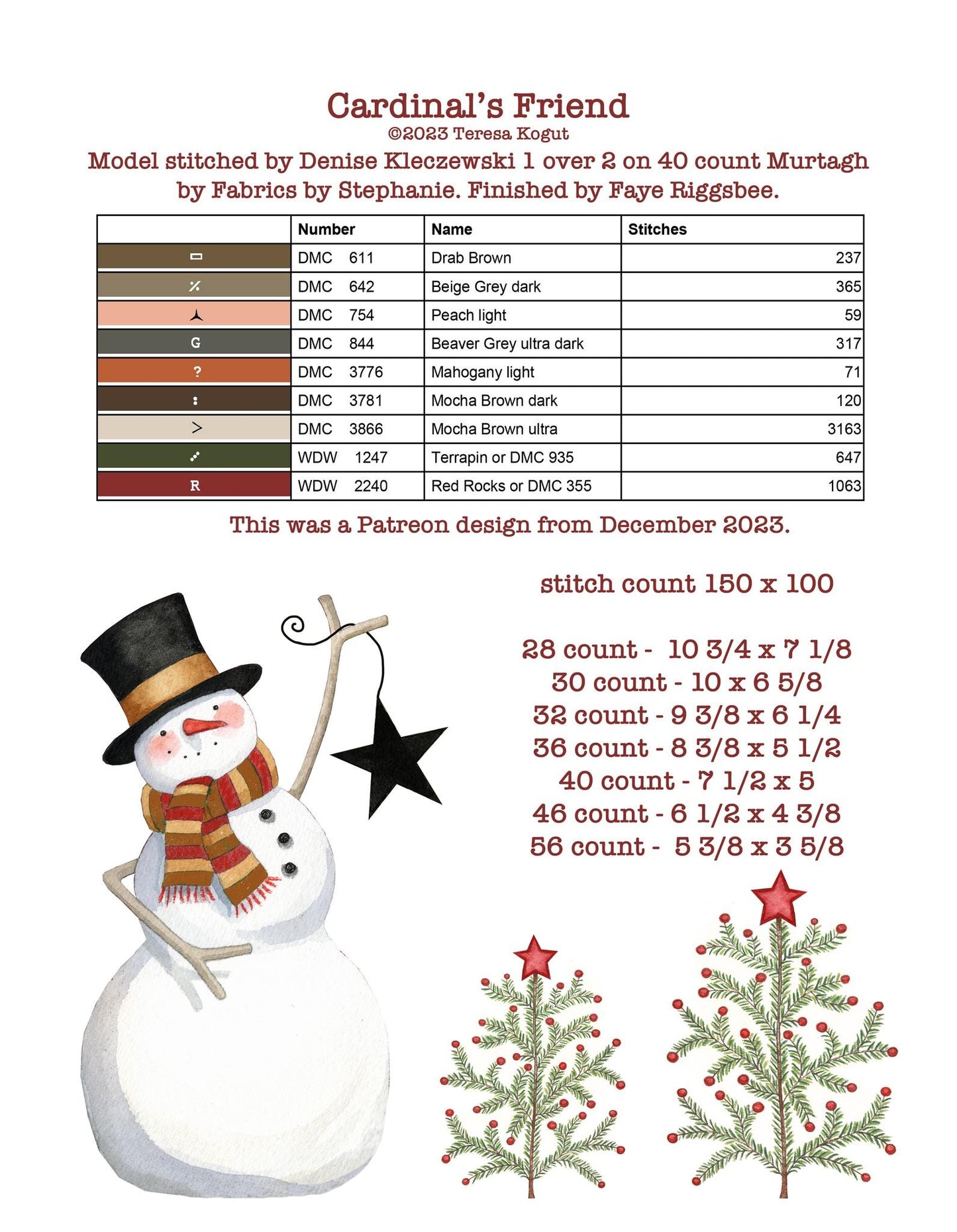 Hello Winter Cross stitch booklet by Teresa Kogut