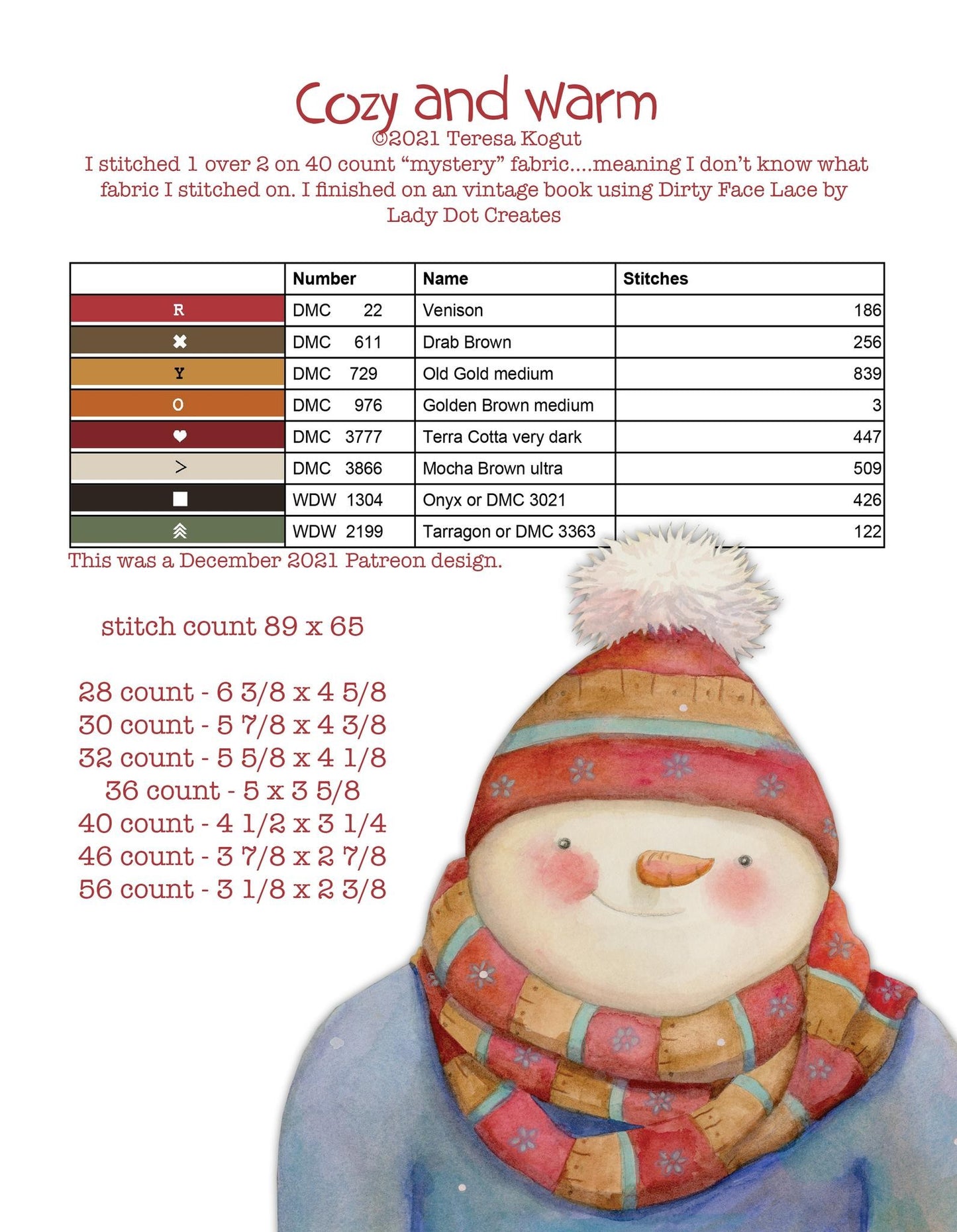 Hello Winter Cross stitch booklet by Teresa Kogut