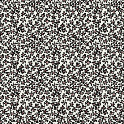 Hen House Floral Coordinates Black White by Camelot Fabrics (sold in 25cm increments)