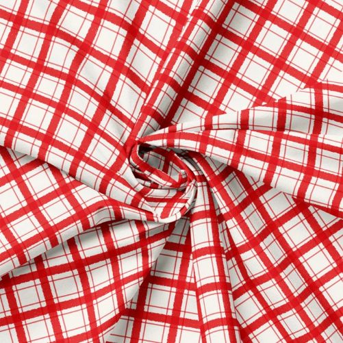 Hen House Red Farmhouse Plaid by Camelot Fabrics (sold in 25cm increments)