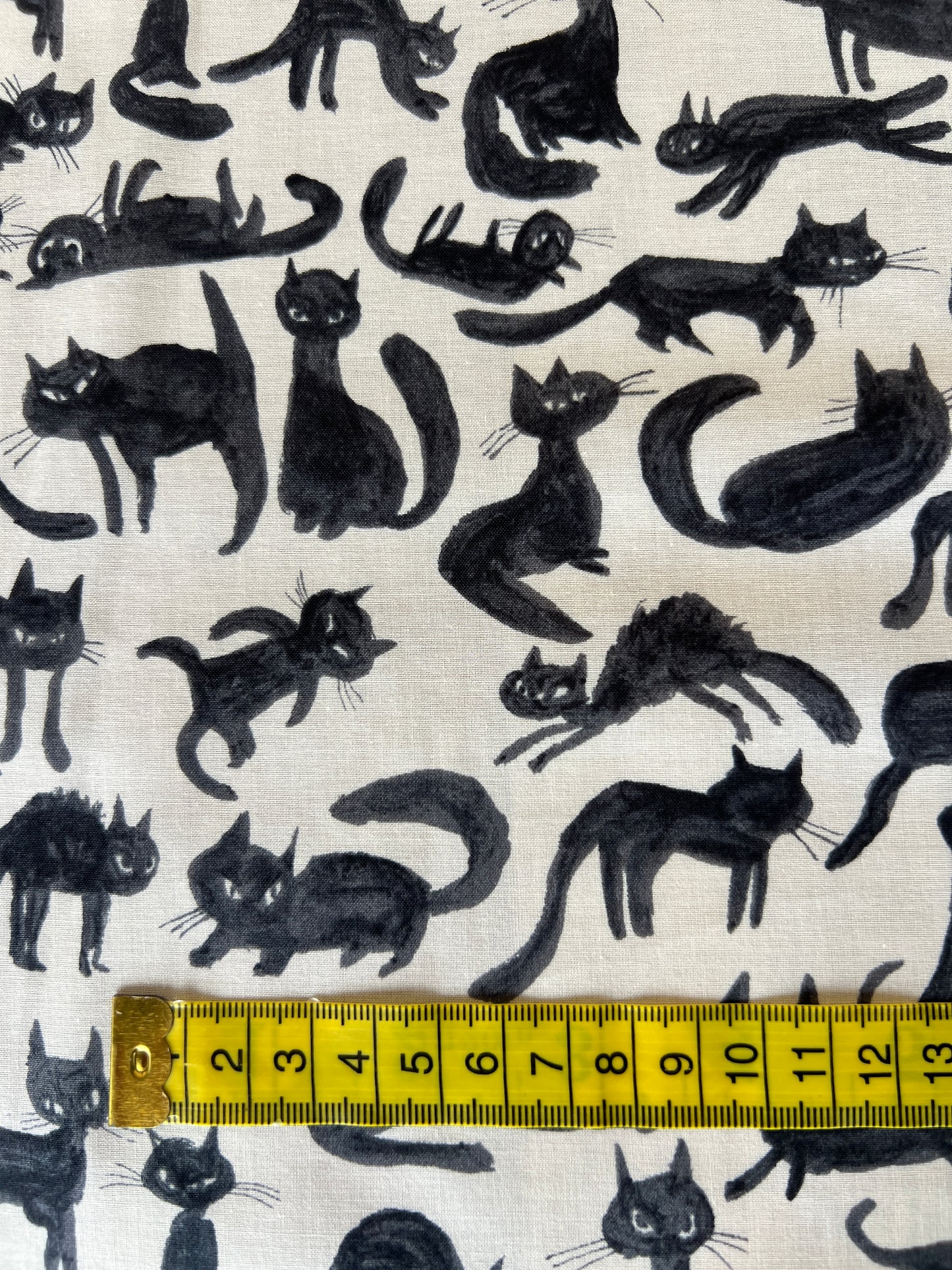 Cats Black on White Lawn Fabric by Hokkoh (sold in 25cm increments)