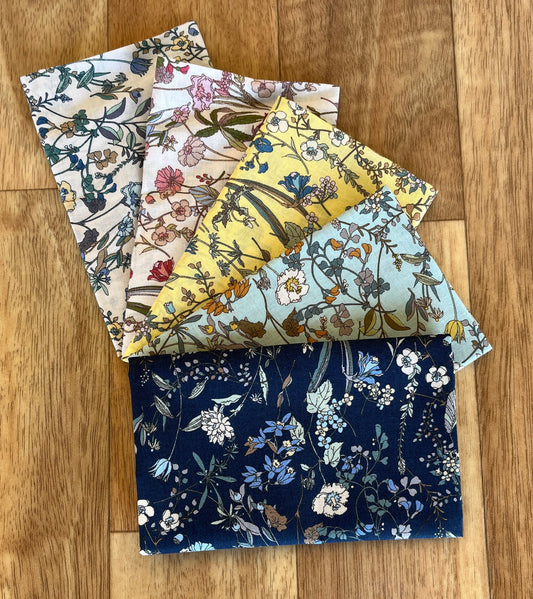 Meadow Flowers Fat Eighth Bundle Lawn Fabric by Hokkoh