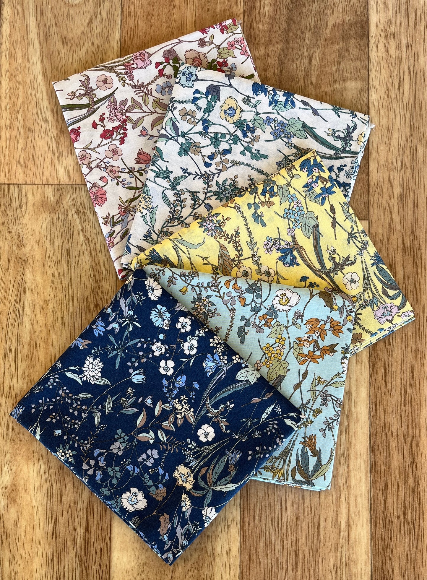 Meadow Flowers Fat Quarter Bundle Lawn Fabric by Hokkoh