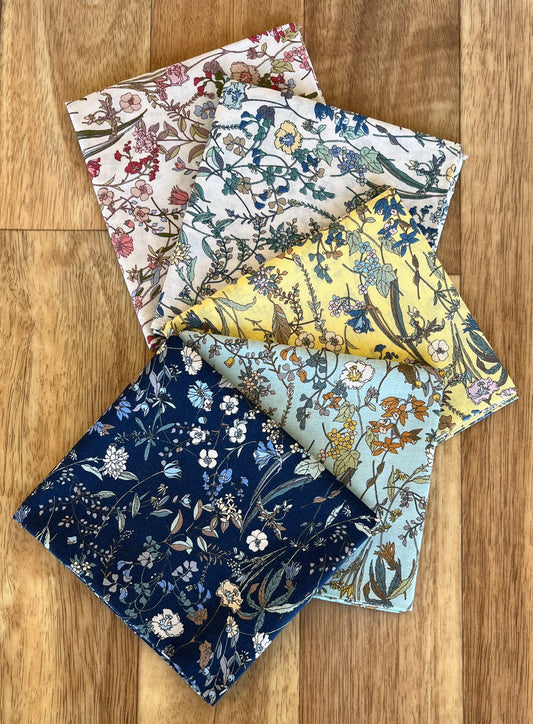 Meadow Flowers Fat Quarter Bundle Lawn Fabric by Hokkoh