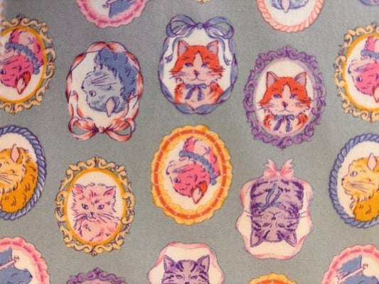 Cats in Frames Lawn Fabric by Hokkoh (sold in 25cm increments)