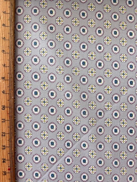 Pocket Square Medallion Grey Lawn Fabric by Hokkoh (sold in 25cm increments)